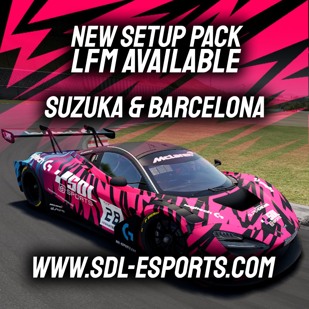 SDL eSports (@sdl_esports) on Twitter photo The new pack for week 3 of <a href="/LFMotorsport/">Low Fuel Motorsport</a> is available !
Suzuka & Barcelona will be your tracks of the week!
Available here: sdl-esports.com
#acc #simracing #setup #racing #lfm #gosdl The new pack for week 3 of <a href="/LFMotorsport/">Low Fuel Motorsport</a> is available !
Suzuka & Barcelona will be your tracks of the week!
Available here: sdl-esports.com
#acc #simracing #setup #racing #lfm #gosdl