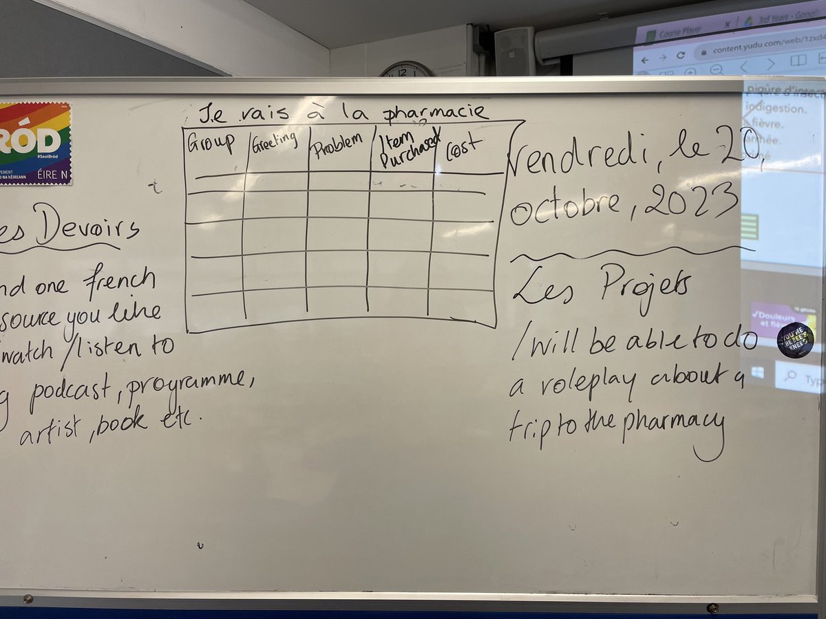 <a href="/KinsaleComSch/">Kinsale Community School</a> <a href="/mathsweek/">Maths Week Ireland</a> Embracing #MathsWeek2023 in Ms. Gallagher’s 3rd Year French class.

Grid work was used by students as their classmates acted out their role plays on ‘Je vais à la pharmacie’ 🇫🇷🎭🎬

<a href="/gita_gallagher/">Gita Gallagher</a> <a href="/mathsweek/">Maths Week Ireland</a> <a href="/KinsaleComSch/">Kinsale Community School</a>