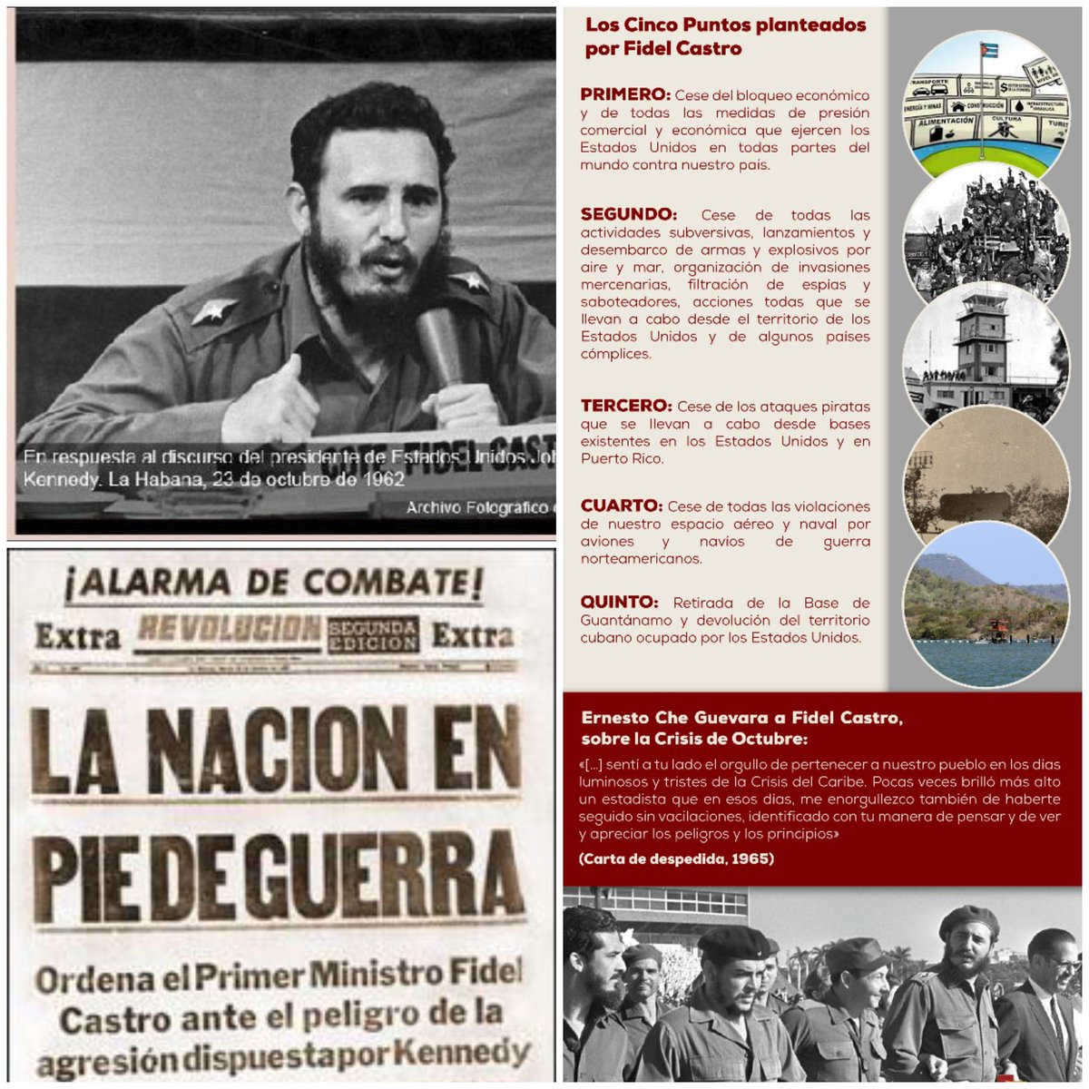 #FidelPorSiempre "Hay que ver qué actitud de dignidad, de honor y de valentía adoptó nuestro pueblo en aquellos momentos, cuando lanzamos la consigna de los Cinco Puntos y cuando dijimos, clara y terminantemente, que a este país no lo inspeccionaba nadie". #CubaViveEnSuHistoria