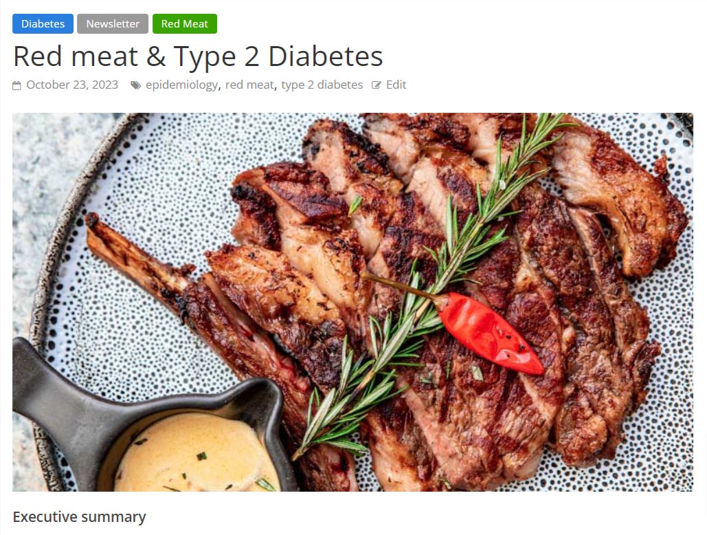 I reviewed the latest red meat &amp; T2D paper.
I found 14 issues.
Some are common to all population studies.
Many were unique to this study.
Peer-review should have challenged this paper for issues 6, 7, 9, 10 &amp; 11, if not more.
1) the inaccuracy of Food Frequency Questionnaires.
2)