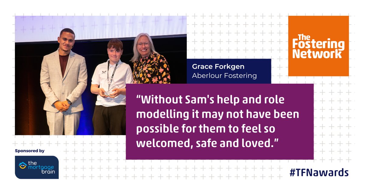 fosteringnet's tweet photo. Sam has shown understanding beyond his years when supporting two girls his family fosters. 🫶

The family have faced challenges including bereavement but Sam has put his own worries aside to be there for the girls. ✨

Thanks to sponsors @fosteringtax

#TFNawards https://t.co/c29gfS7p9m
