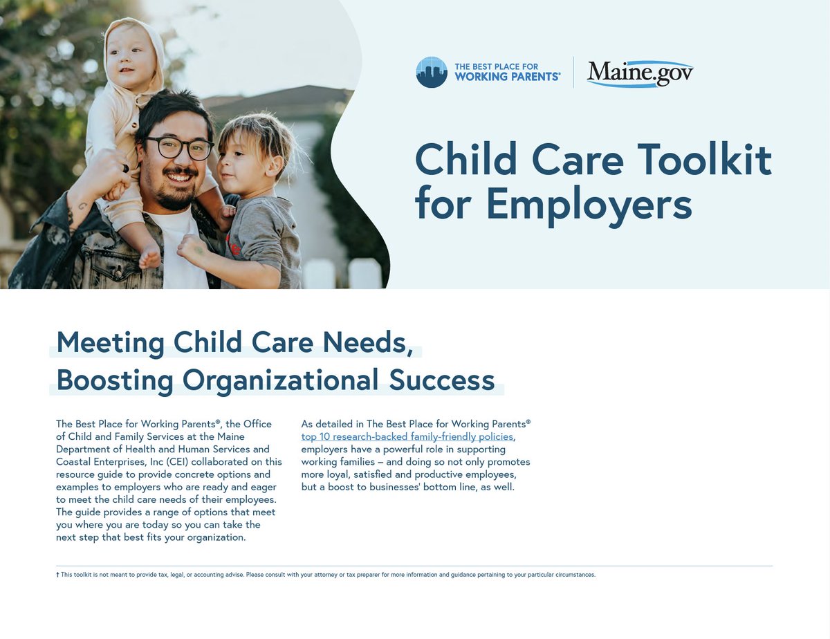 🛠 New Toolkit for Employers to Support Child Care for Their Employees! <a href="/mainegov_news/">Maine.gov News</a> 

bestplace4workingparents.com/wp-content/upl…