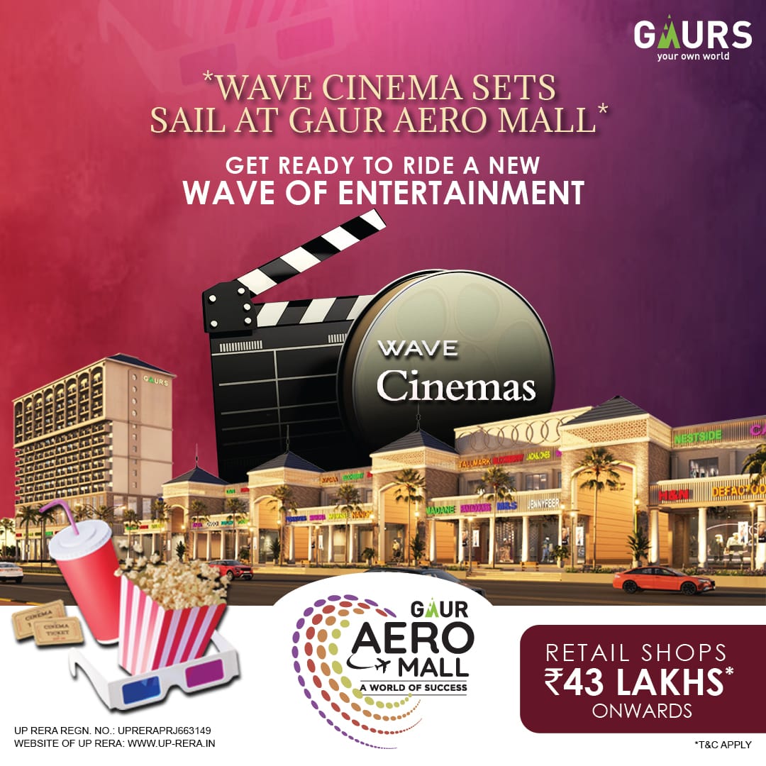 We're thrilled to welcome #WaveCinemas at Gaur Aero Mall, an exciting addition that's set to elevate the destination for prospective investments!

Own a shop in a mall to unlock the full potential of your investment, presenting a unique opportunity for your business to prosper
