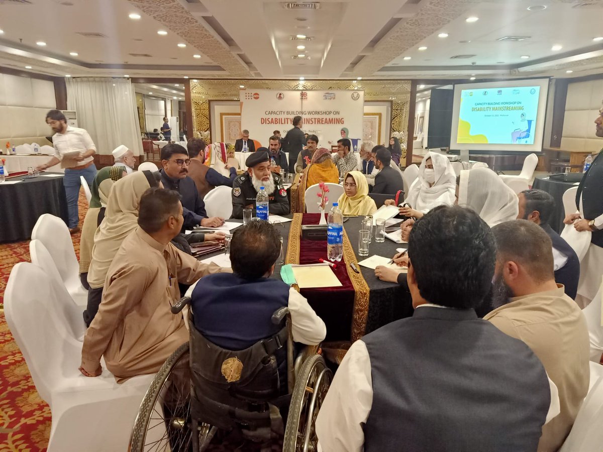 #HappeningNow in #Peshawar #Disability Mainstreaming Workshop in collaboration with @Kpcsw @UNFPAPakistan representatives of @KP_Police1 @socialwelfareAN @nhsrcofficial on board Let's pave the way for a more #accessible and #equal #society. 🤝 #EndGBVagainstWomenwithdisabilities