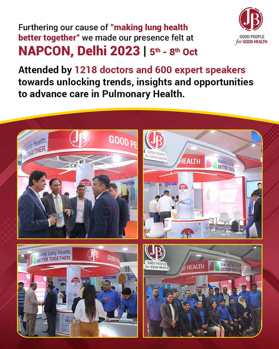 OneJBglobal's tweet photo. JB Pharma at NAPCON 2023: Elevated Lung Health Together in a 3-day Academic Fest with a mix of workshops and insightful academic sessions with a strong focus on knowledge sharing and professional development.
#GoodPeopleforGoodHealth #NAPCON #LungHealth https://t.co/EPMrjmRkyI