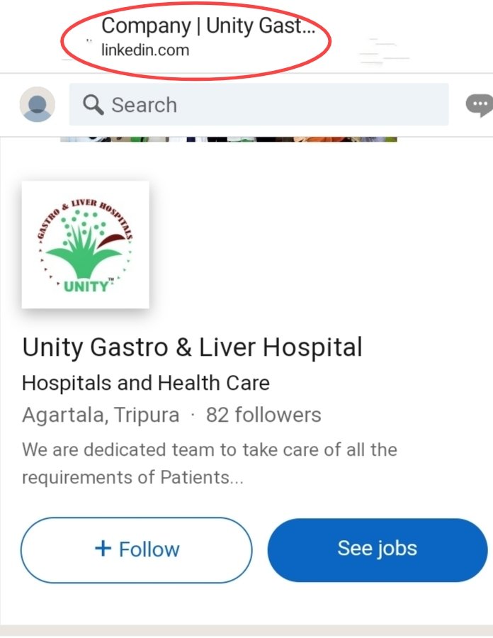 Mitagrn's tweet photo. Unity Gastro Care & Diagnostic Centre authorities are running fake #Linkedinaccount in the name of #UnityGastroandLiverHospital in #violation of IT Act of India👇
@tripura_cmo, @DrManikSaha2, @cstripura, @JKSinhaIAS, @DepartmentofHe4, @DMWest_Tripura, @nhm_tripura, @mygovtripura https://t.co/4KQerNKGCr
