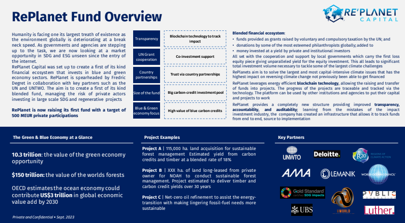 Replanet fund prioritizes bringing a positive change in the blue and green economy rather than just making profits. Join us on November 14 with the <a href="/UNWTO/">UN Tourism</a> as we set out on a mission to build a sustainable future. #UNWTO #Unnetzerofacility #RePlanetCapital #ClimateCrisis #climate