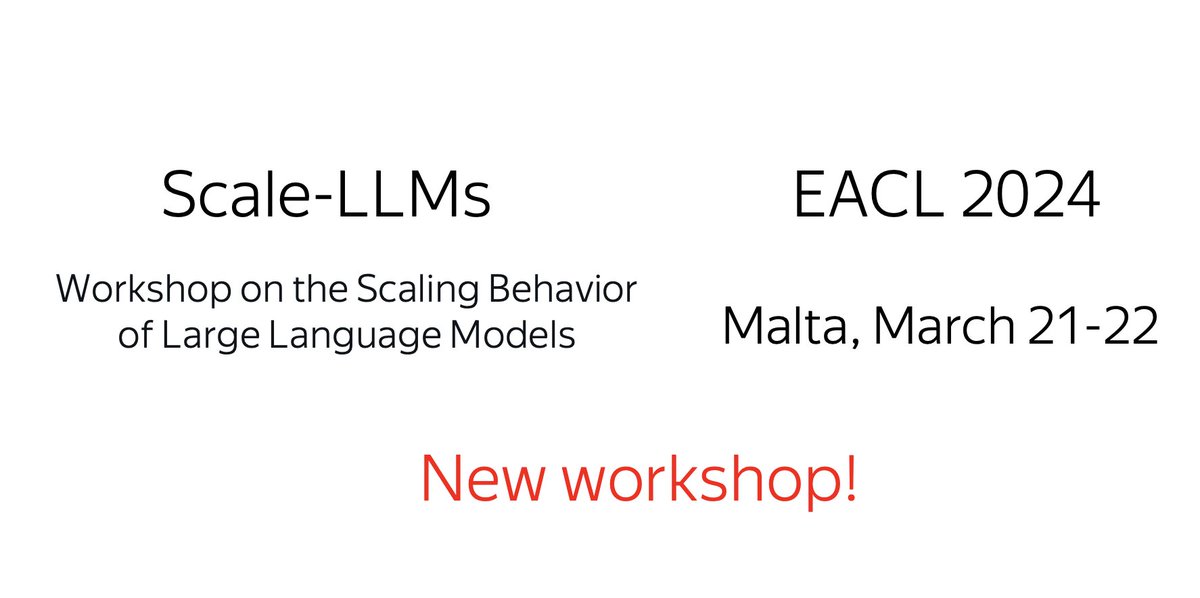 Lena Voita (@lena_voita) on Twitter photo SCALE-LLM - a new workshop!
Join us at EACL 2024 :)
scale-llm-24.pages.dev
#NLProc #EACL2024 <a href="/eaclmeeting/">eaclmeeting</a> SCALE-LLM - a new workshop!
Join us at EACL 2024 :)
scale-llm-24.pages.dev
#NLProc #EACL2024 <a href="/eaclmeeting/">eaclmeeting</a>