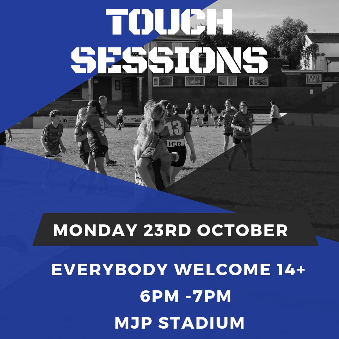 Join us tonight for touch rugby! 💯🏉

📍 Matt Johnson Prestige Stadium
⏰ Fun session from 6-7pm
💰 Cost: £1 per person
👥 Open to all ages/skill levels

For more info, contact Louise: 07807066271 📲