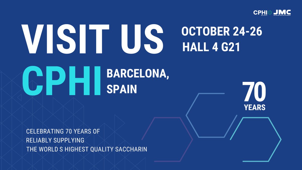 Excited for #CPHI starting tomorrow! 🌐 Join us for a chat about the world's finest saccharin. 🍬 Let's sweeten the conversation! #CPHI2023