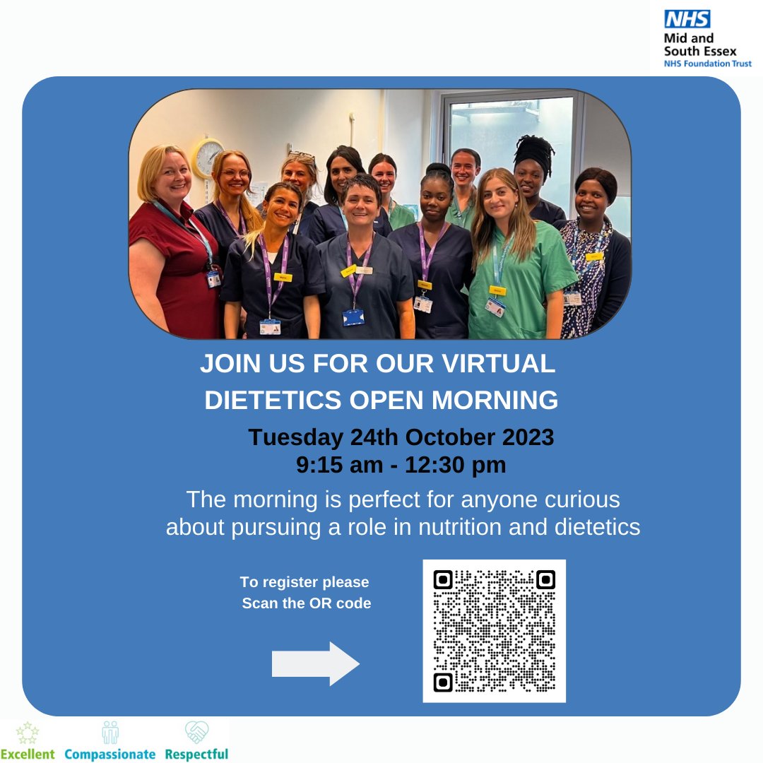 DON'T MISS OUT!!

Calling  all students interested in a career in Dietetics!!

Join us on our Virtual Dietetics Open Morning tomorrow at 9: 15 AM.
 
Click below to register &amp; Join
tinyurl.com/2cpzru7v