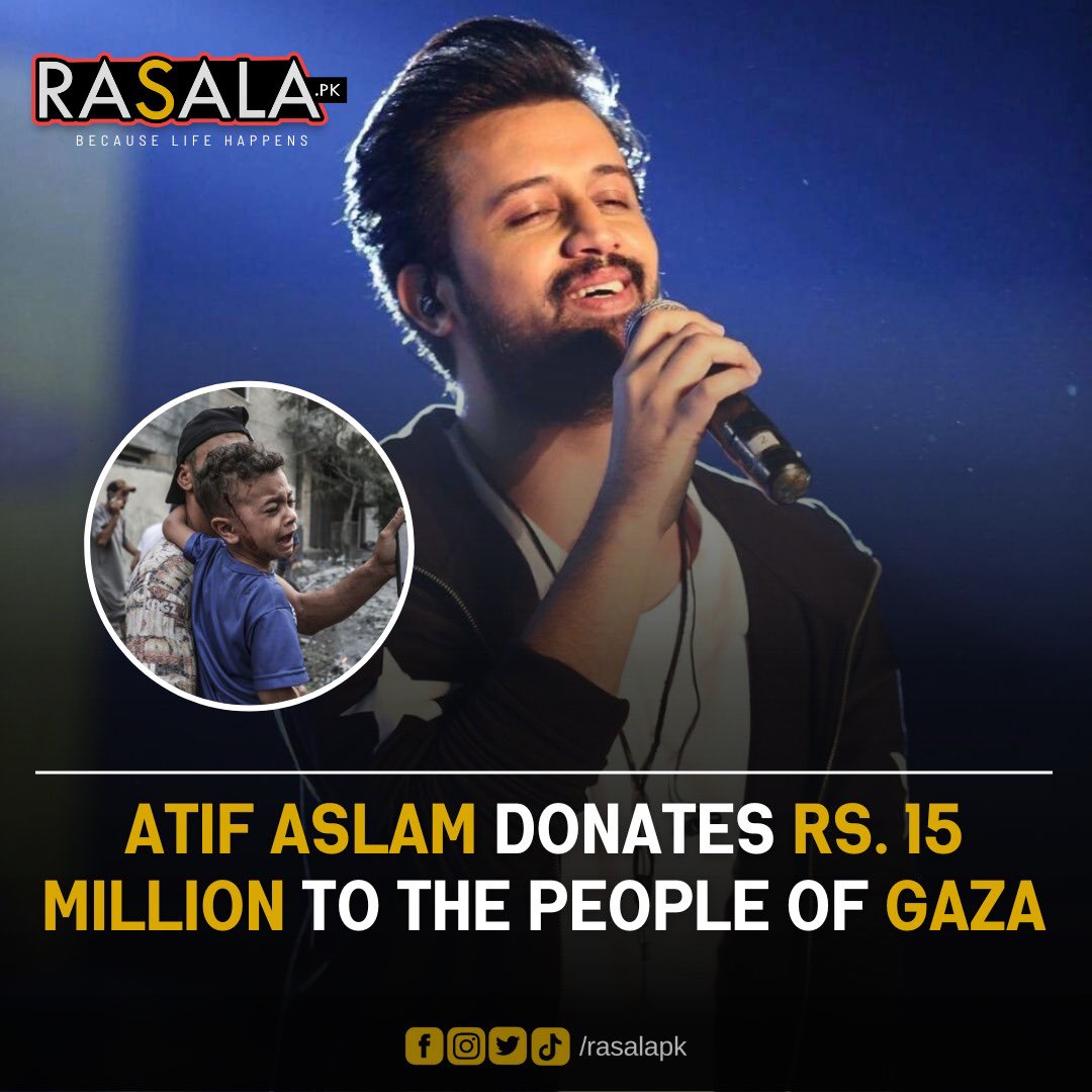 rasalapk's tweet image. Singer Atif Aslam generously contributes Rs. 15 million to provide food and aid to the people of Gaza. This heartfelt donation was channeled through @alkhidmatpakistan, as they shared the news on their social media platform. 🇵🇰🎤 

#AtifAslam #SupportForGaza #HumanitarianAid