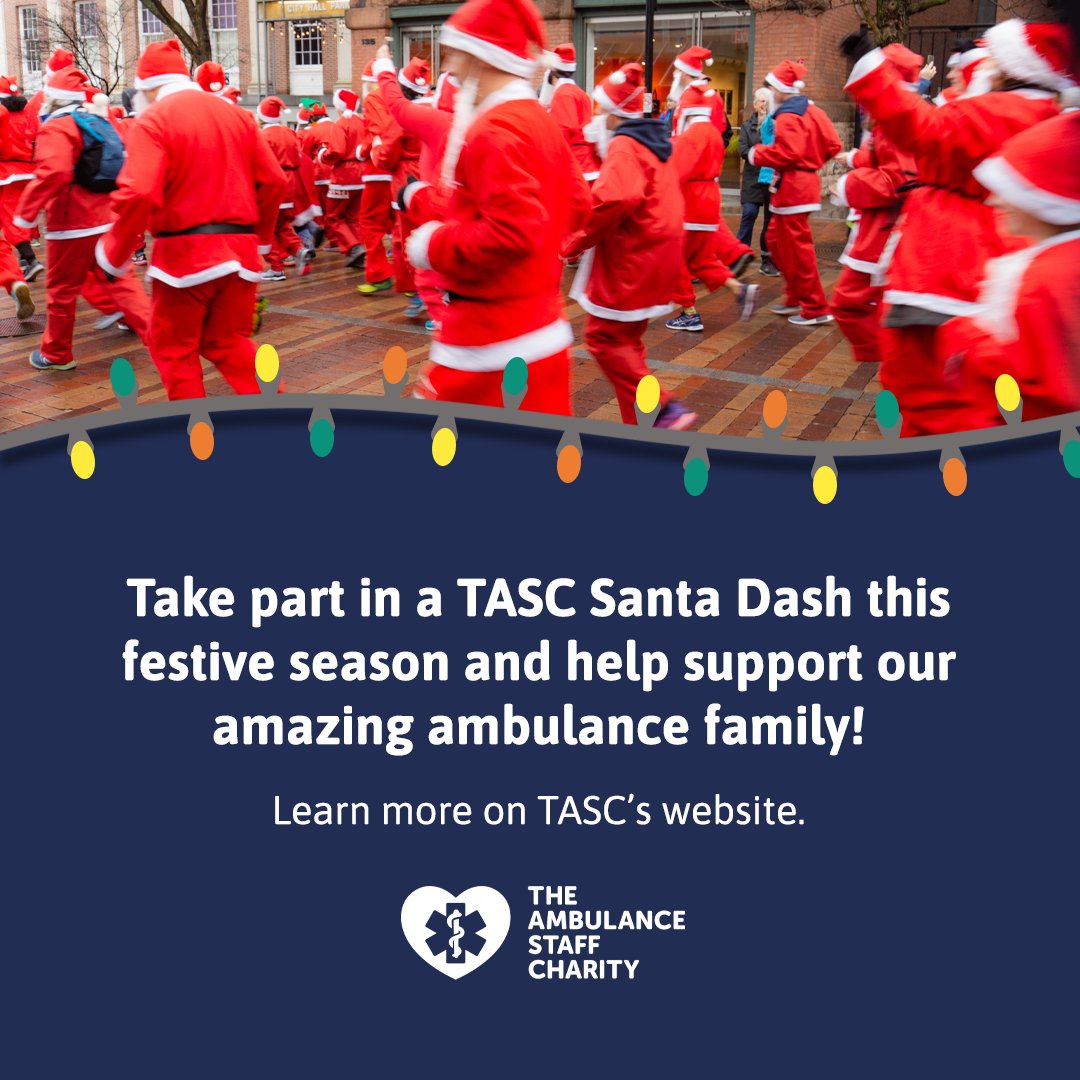 Starting to plan your festive fun? Why not take part in a TASC #SantaDash & support our amazing #AmbulanceStaff! Pull out your costumes & get into the spirit of spreading joy and cheer! Learn more here: theasc.org.uk/fundraising-ev… #Christmas