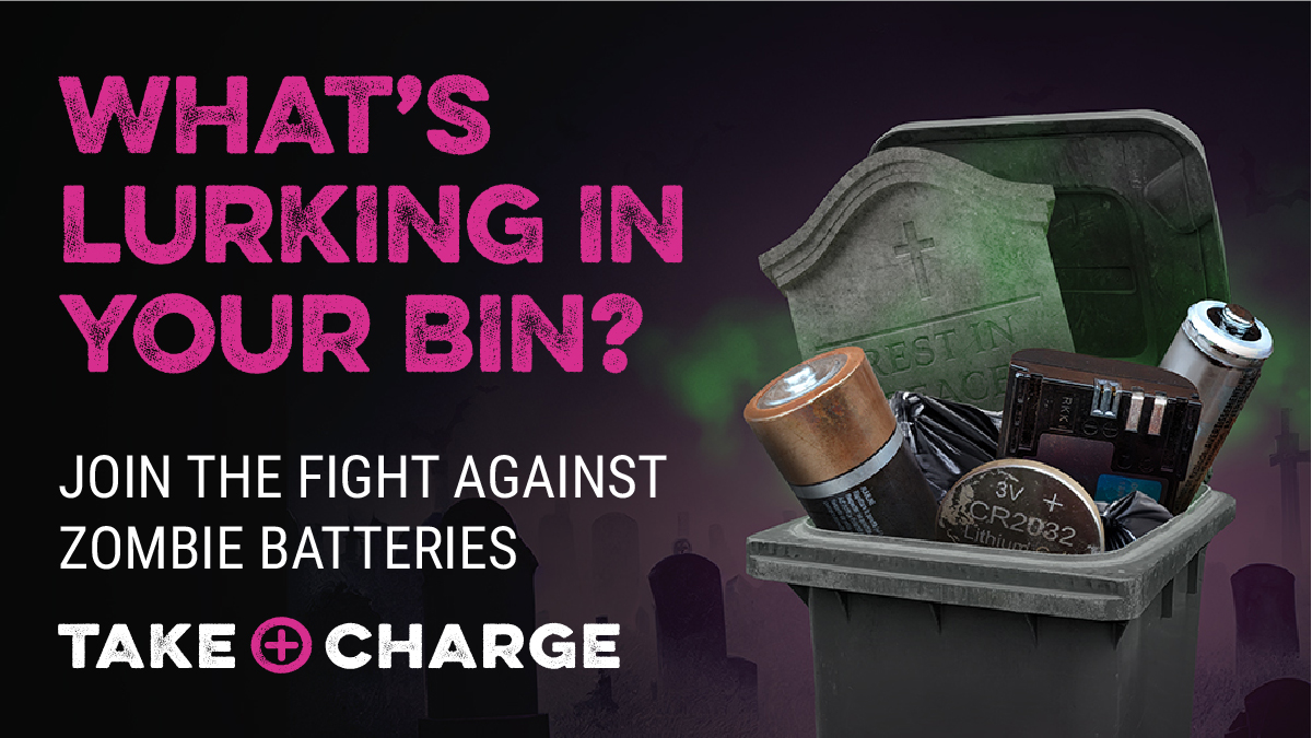#ZombieBatteries are once again terrorising the nation’s bins this #Halloween!!🧟‍♀️🪫🧟🔋🧟‍♂️

An updated range of social media assets are available for you to download from takecharge.org.uk &amp; use over the Halloween  2023 period

#WhatsLurkingInYouBin #TakeCharge <a href="/ESA_tweets/">The ESA</a>