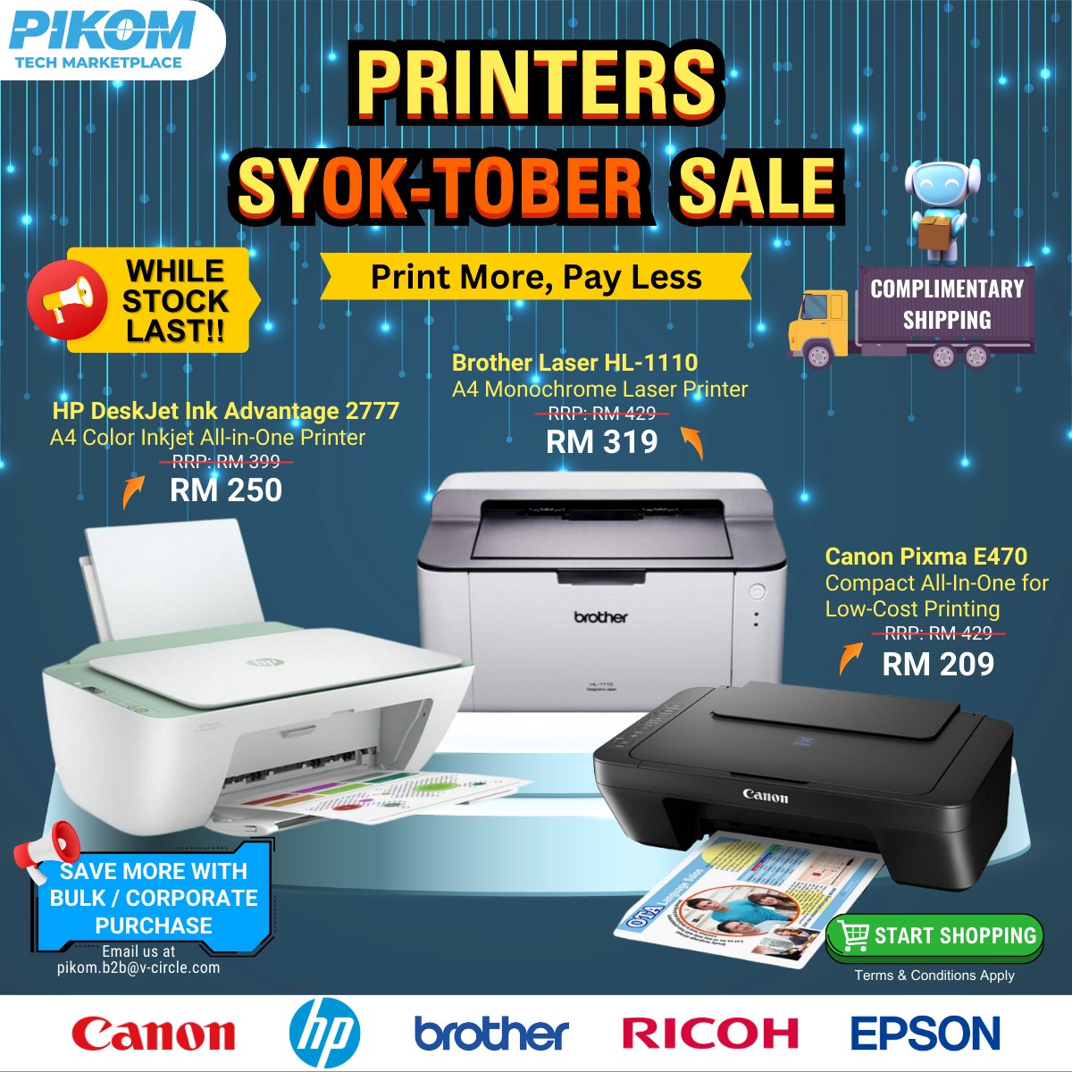 #PIKOMTechMarketplace #PIKOM #PikomTechFair #OnlineShopping #printer #affordableprinter #aioprinter #print #PrintMorePayLess #printersale