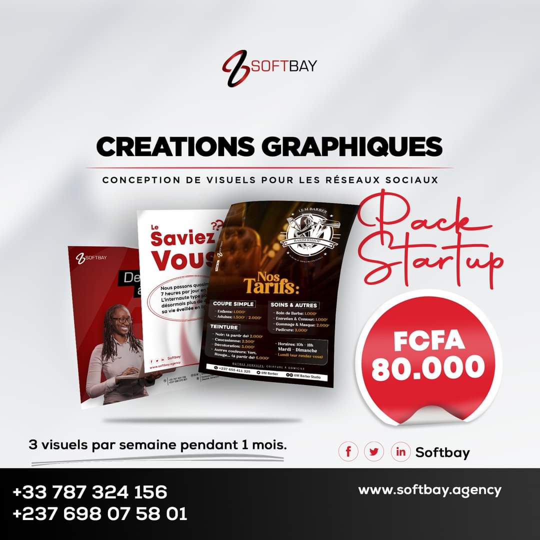 SoftbayCameroon's tweet photo. Souscrivez à un abonnement pour la conception de vos visuels chez SoftBay et ayez un fort impact sur vos internautes.

#softbay #créationvisuelle #logo #flyer https://t.co/Hdms39dVr3