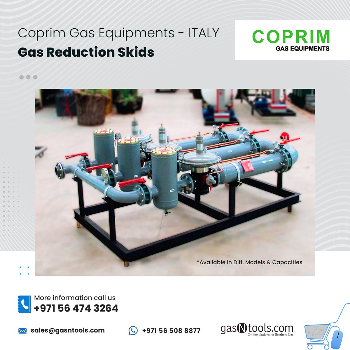 GasNtools's tweet image. Coprim Pressure Reduction Skids – Italy 🇮🇹

📞 Call +971 56 474 3264
💬 24/7 WhatsApp +971 56 508 8877
📧 sales@gasntools.com
🌐 gasntools.com

#gasntools #brothersgas #gasequipments #gasinstallation #gasengineering #LNG #oilandgas #MENA #UAE #KSA #Africa #Asia #Europe