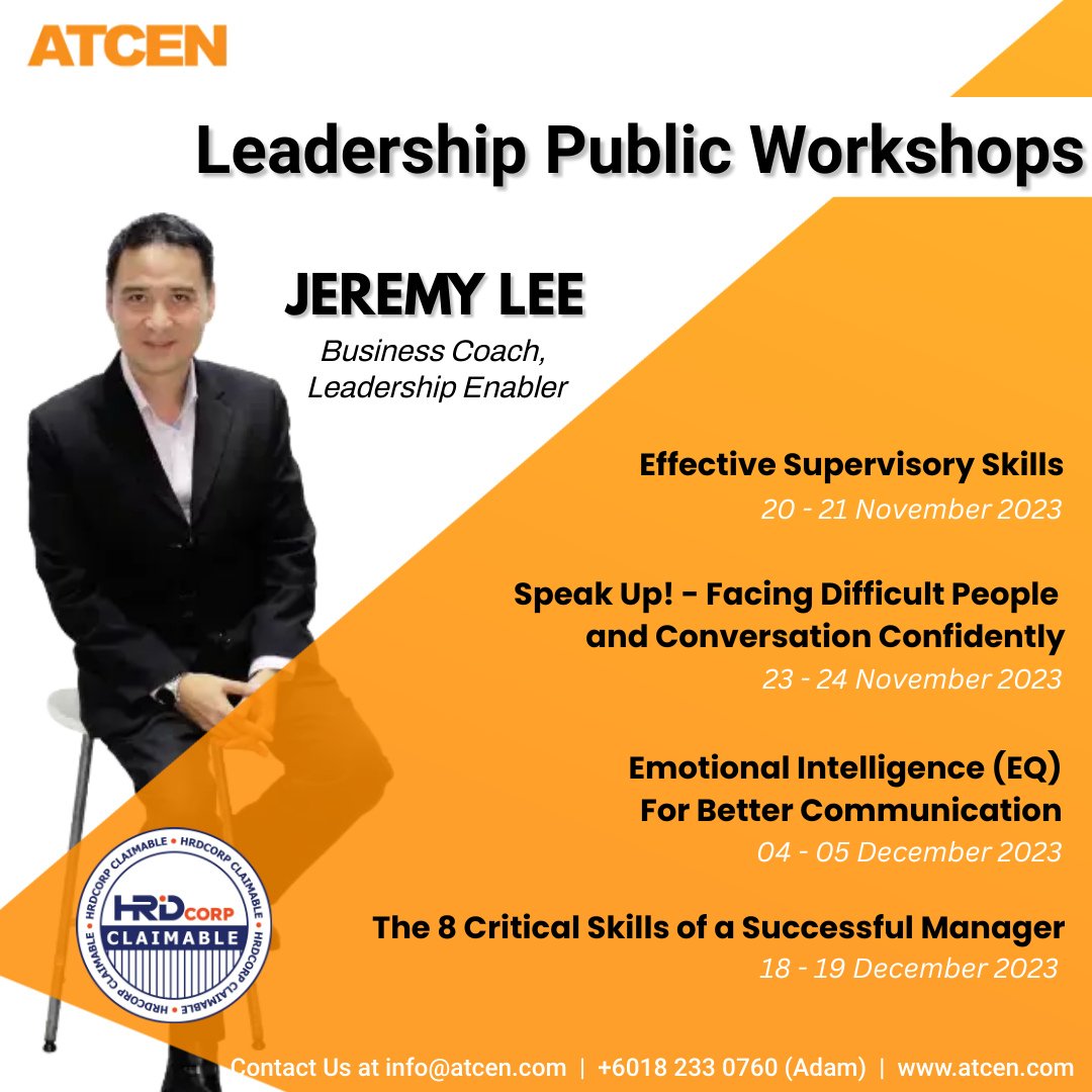ATCEN's tweet photo. 👔 Elevate Your Leadership Skills: Join Us for an Inspiring Workshop 👔

ATCEN proudly presents a dynamic and empowering Leadership Workshop designed to equip you with the knowledge, tools, and strategies needed to excel in today's competitive business landscape. https://t.co/q34cL1xlZ3