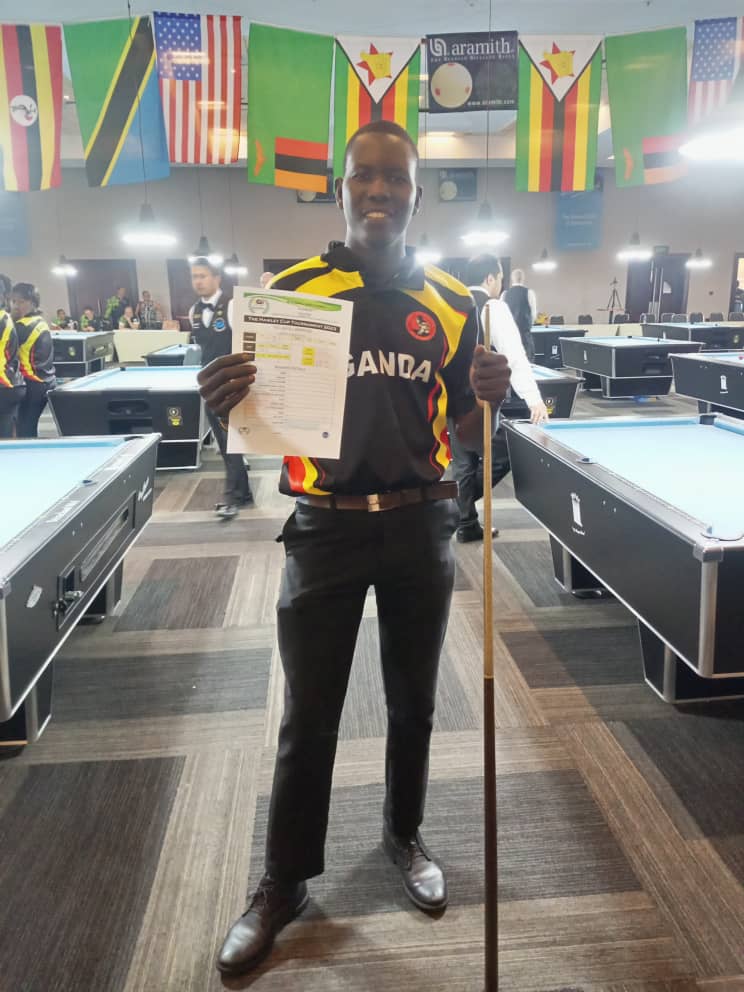 pooluganda's tweet photo. CHAMPION
Kenneth Odong is the Blackball International Hawley cup U-23 champion after defeating Kumeshen Williams 7-6 in the final.  A trophy and R25,000 along with the victory
@NBSportUg @NCSUganda1 @BrianKawalya1 @NnalubaaleS @aloybrook @senelvis @hudson_mugweri @2bobsports https://t.co/baKWO77fbX
