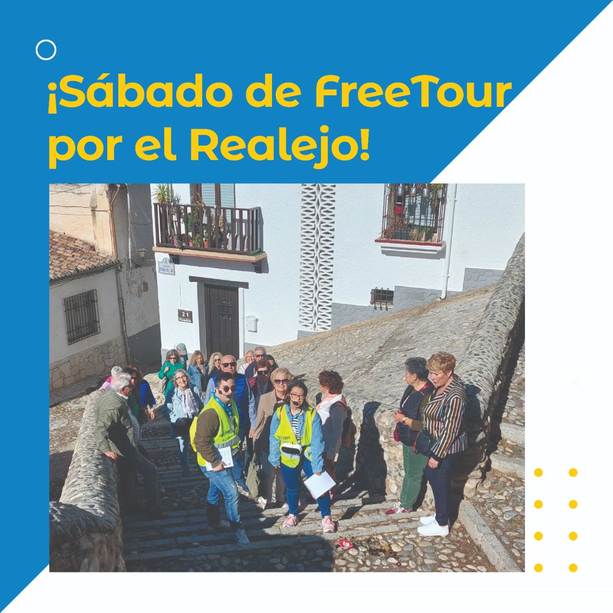 GRANADOWN's tweet photo. ¡Un sábado lleno de historia, diversión y nuevas amistades! 😊🏛️

 Gracias al Grupo Free Tour DownGranada por mostrar nuestra ciudad de una manera única en el barrio del Realejo.

¡Sigamos explorando juntos! 🚶♂️🚶♀️

#FreeTour #Granada #Realejo #ExploraConNosotros https://t.co/FaNEpOAoMU