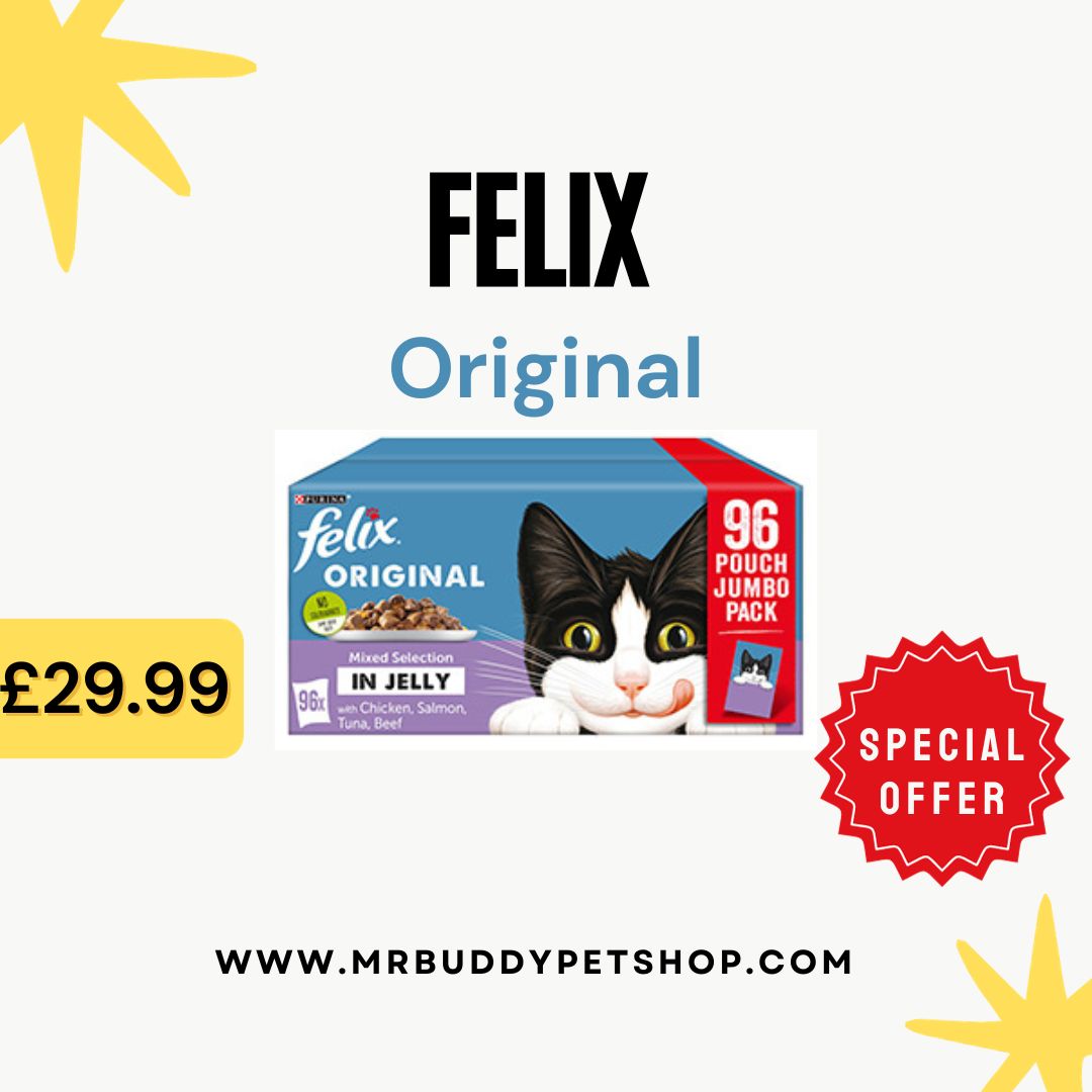 MrBuddyPetshop's tweet photo. Felix Original In Jelly 96 Pouches Only For £29.99

#petsupplies #petslife #petaccessories #uk #Unitedkingdom #dogaccessories #dogapparel #ukbusiness #uksmallbusiness #welovepets #petsarefamily #petshops #petparent #petnutrition #catsofuk #catfood #catlovers https://t.co/57HNeWJvKv