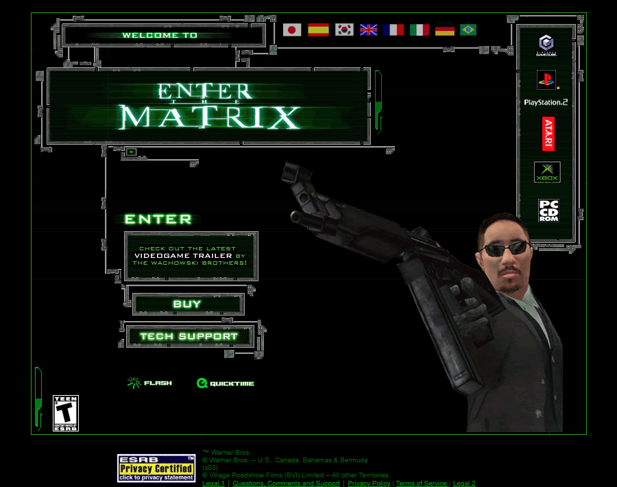 Enter the Matrix video game website in 2003 #WebDesignHistory