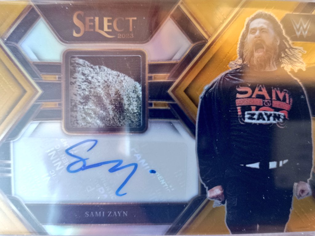 Sami Zayn Patch Auto /10 aus #PaniniSelect  #whodoyoucollect #wrestlingcards #sportscards #PaniniAmerica #Panini #tcg #Thehobby #WWERaw #Samizayn #sami #zayn