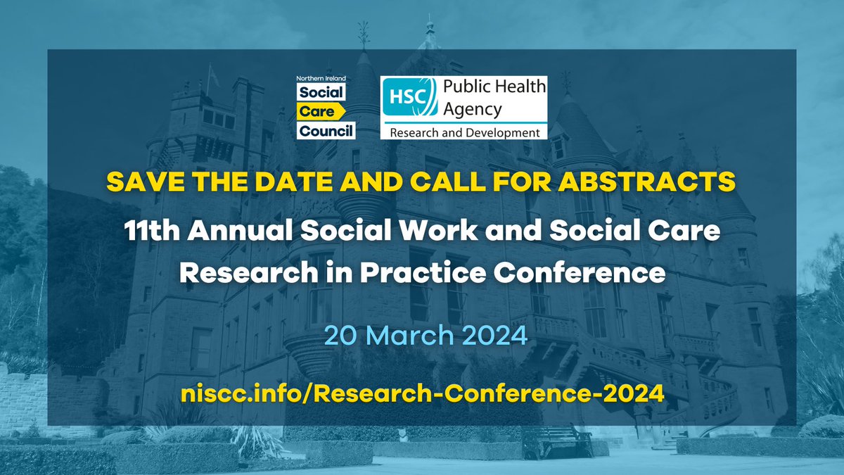 📣We are pleased to announce a call for abstracts for the 11th Annual Social Work and Social Care Research in Practice Conference that will take place on Wednesday, 24 March 2024.

Find out more👉 niscc.info/Research-Confe…