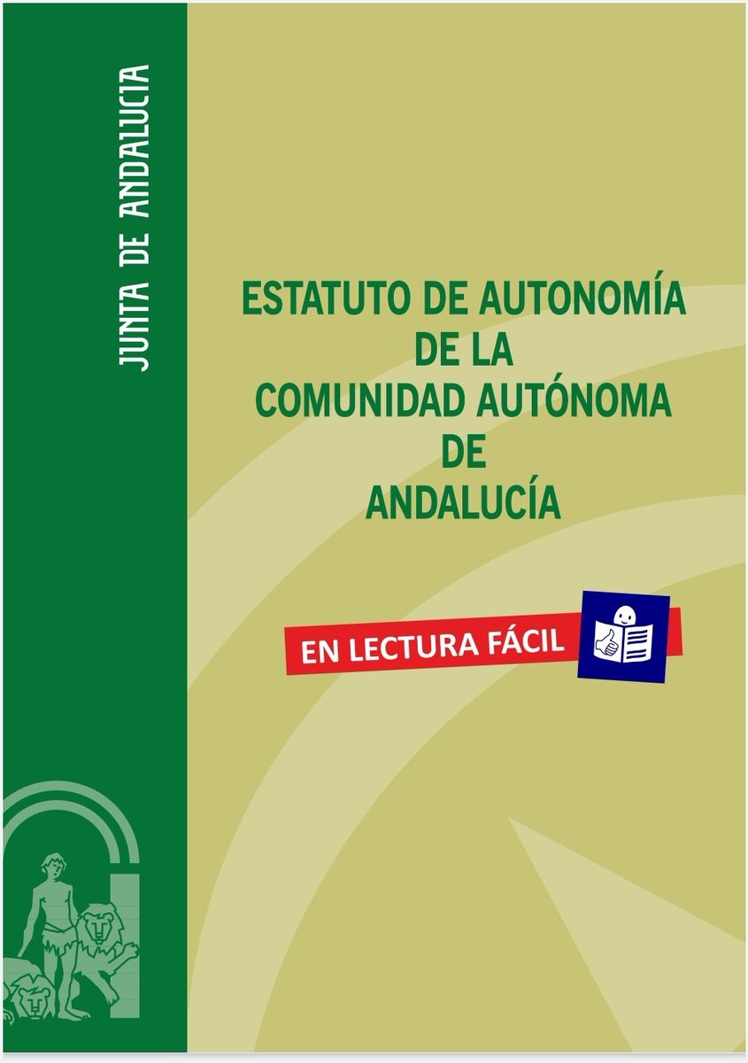 ¿Quieres conocer el Estatuto de Autonomía de #Andalucía en un lenguaje comprensible? 🧐 

📷Echa un vistazo a la versión en #LecturaFácil que hicimos junto a la <a href="/AndaluciaJunta/">Junta de Andalucía</a>

📲 cutt.ly/gx2zwf2🟢⚪🟢