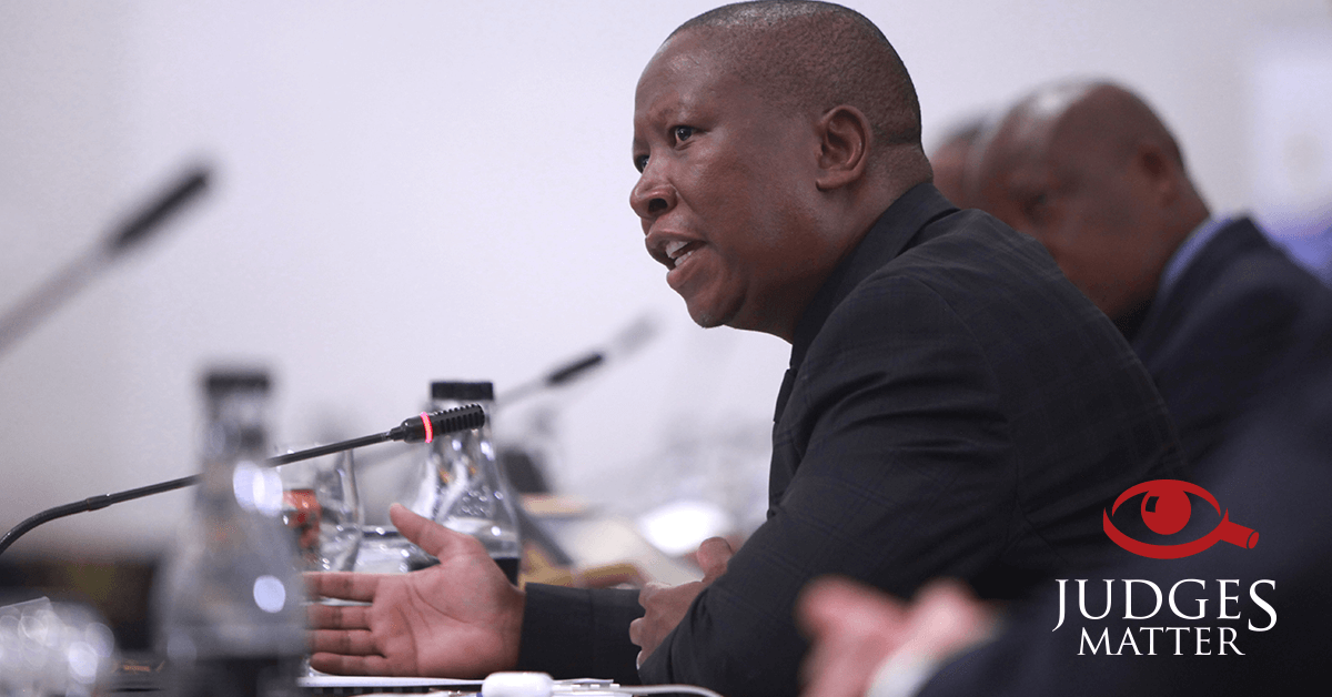 [MEDIA STATEMENT] "Judges Matter condemns, in the strongest terms, the comments made by ... Mr Julius Malema, accusing Magistrate Twanet Olivier of corruption and incompetence without any substantiation. This is an attack on the judiciary, a threat to judicial independence, and