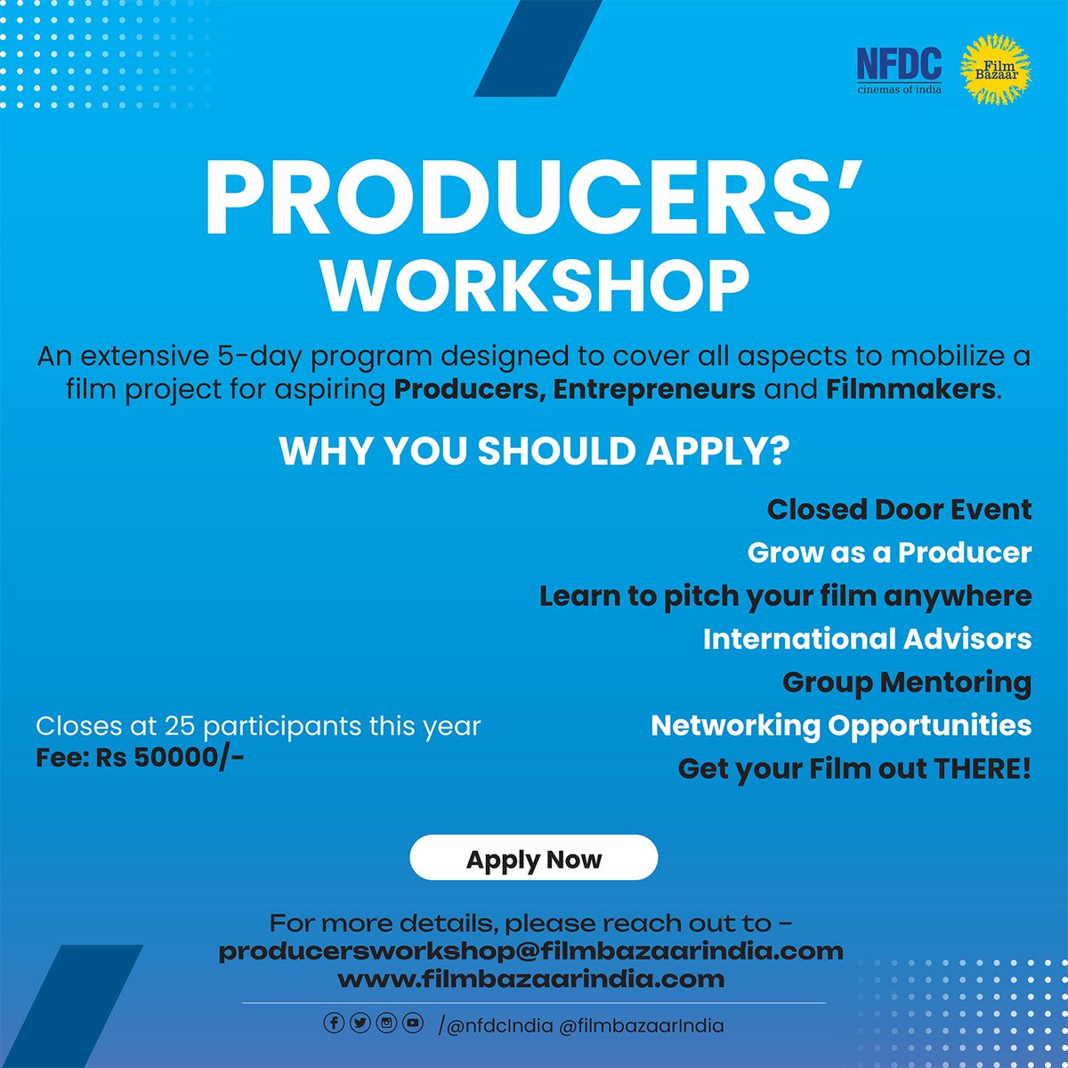 We invite producers, entrepreneurs, and filmmakers to sharpen their pitching, financing, sales, and distribution skills for their upcoming film projects. An unparalleled opportunity to network and collaborate with leaders in the global film industry.