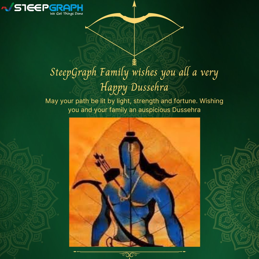 steepgraph's tweet image. SteepGraph Family wishes you all a very Happy Dussehra.
 
&quot;Let us be inspired by Lord Ram to stand up and fight for what is right in life...May you have a life blessed with success and prosperity.”