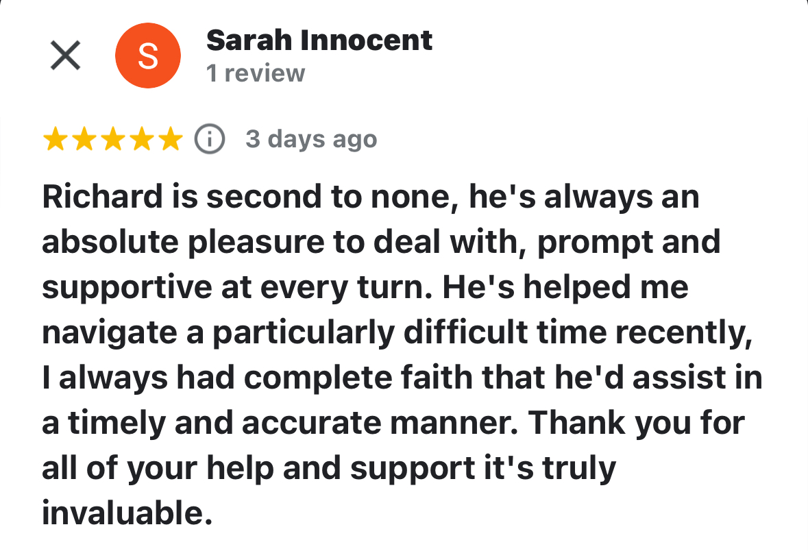 RichMyAccFriend's tweet photo. I love my job, and it is made all the more worthwhile when you get a lovely testimonial saying that the service I provide does make a real difference to people! 😊 @MyAccFriend https://t.co/UWODBphhvF