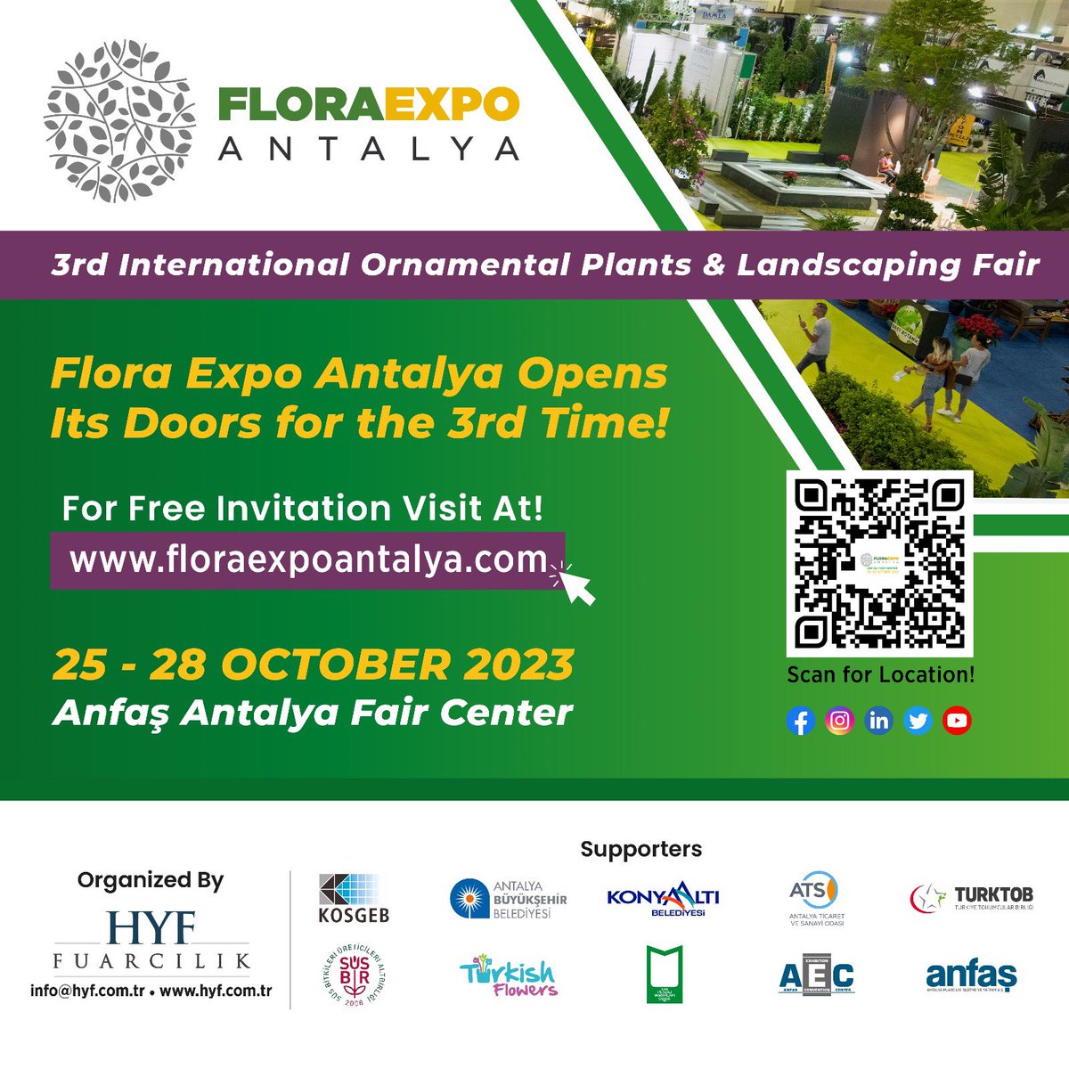FloraExpoAnt's tweet photo. Flora Expo Antalya Opens Its Doors for the 3rd Time!
You can get your free online invitation at https://t.co/iyjeDwSe2p from our website.
…
#FloraExpo #OrnamentalPlantsFair #OrnamentalPlantCultivation #Landscape #LandscapeDesign #LandscapeArchitecture #LandscapeEquipment https://t.co/ZQKgcC2G5L