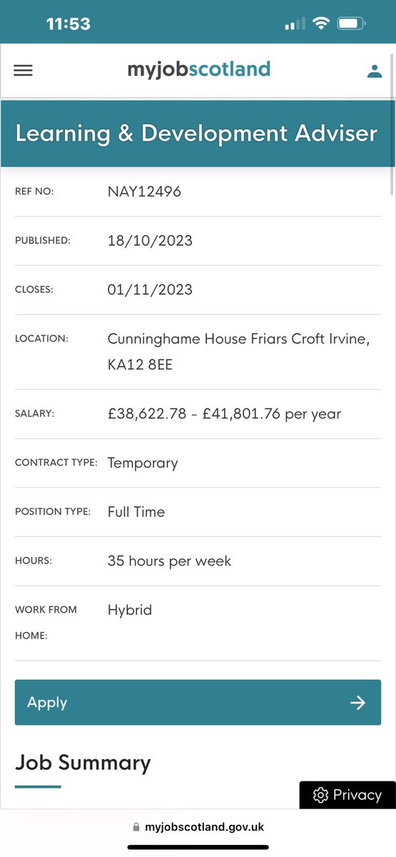 myjobscotland.gov.uk/councils/north…

vacant role within the Learning and development team - learning and development advisor for trauma 

See the link full time position temporary 35 hours a week 

<a href="/eahscp/">East Ayrshire HSCP</a> <a href="/sahscp/">South Ayrshire Health and Social Care Partnership</a> @NAC_FLT @NA_CPC <a href="/RenHSCP/">Renfrewshire Health and Social Care Partnership</a> <a href="/NAYouthServices/">North Ayrshire Youth Services</a>