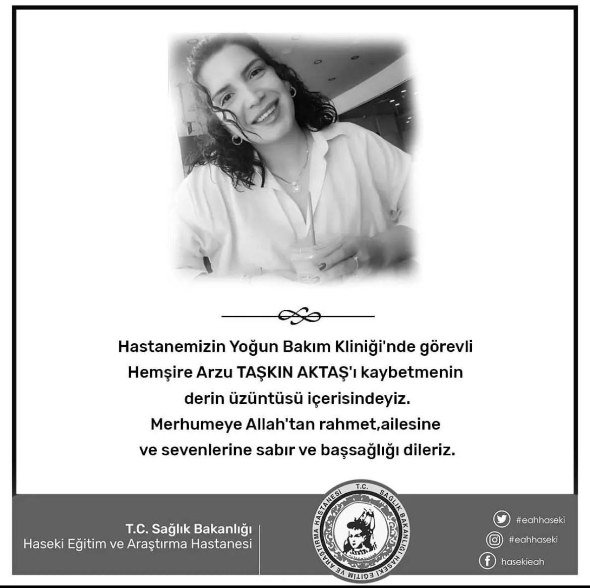 Değerli mezunlarımızdan sevgili Arzu Taşkın Aktaş'ın vefatının derin üzüntüsünü yaşıyoruz. Ailesine ve sevdiklerine sabırlar diliyoruz. 🙏✨