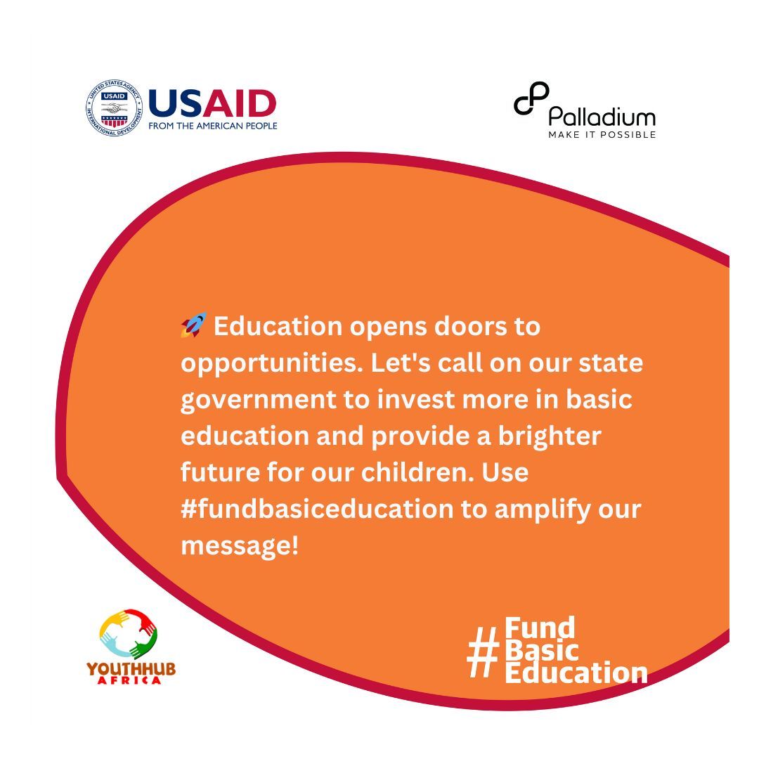Quality education is a shared responsibility. Join hands to advocate for accountable governance and ensure access to learning for every child. #FundBasicEducation #fundbasiceducation @youthhubafrica @NigeriaScale @USAID