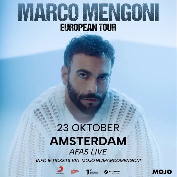 Stasera la terza data dell’#EuropeanTour 
all’Afas Live di Amsterdam.🤍

#23Ottobre 
#MarcoMengoni