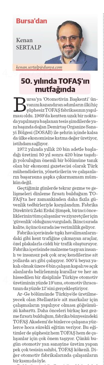 📌 50. yılında #Tofaş'ın mutfağında...

Yazının devamı dunya.com'da.