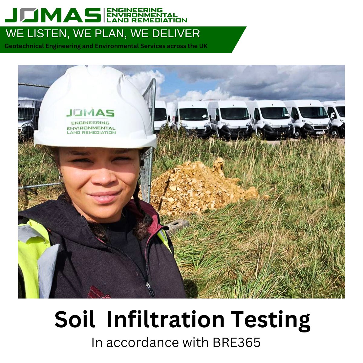 Our Engineer Joanna is carrying out #soilinfiltrationtesting in accordance with BRE365. Work was spec'd by the clients' drainage engineer, ahead of a new road being built. We'll provide infiltration rates of the soil and if suitable, the drainage engineer will design #soakaways.