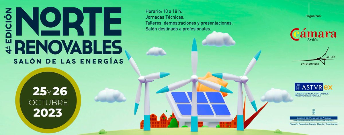 FEnergiaSolar's tweet photo. ⏳ .... Cuenta atrás!!! Nos vemos los días 25 y 26 en #avilés ,  4ª edición #NorteRenovables Salón De Las Energías  (Pabellón de Exposiciones y Congresos de la Magdalena _ stand 22) ☀️🔋📡 https://t.co/pjacrnYEey