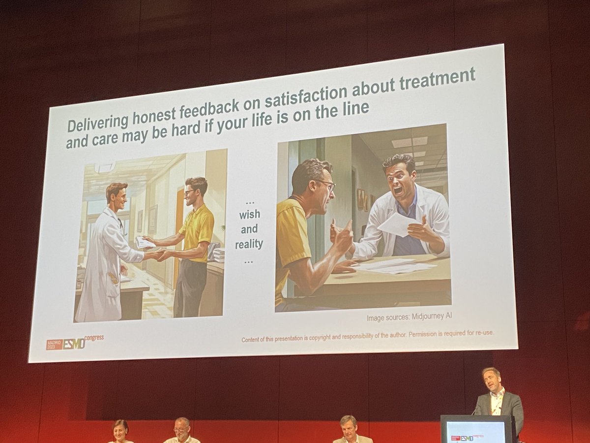 ‘I am not going to tell the truth if I have to suffer the consequences’ on PRO reporting by patients ⁦@jangeissler⁩ #ESMO23 ⁦@WECANadvocate⁩