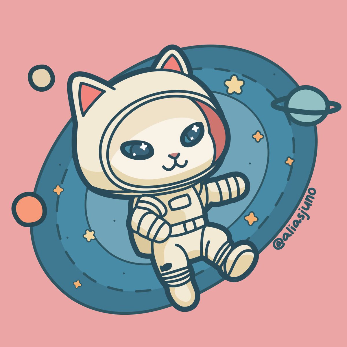 aliasjuno's tweet image. lil guy in space ✨☄️

available on shirts &amp;amp; accessories here: juno.threadless.com/designs/catstr…

#cats #astronaut #galaxy #digitalart