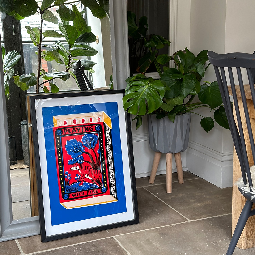 Playing with Fire by Aleesha Nandhra as seen in the home of @kerrylockwood   

Shop here - l8r.it/YbS8

#screenprint #wallart #prints #artforsale #artwork #gallerywall #gallerywalldecor #kitchendesign #homedecor #interiordesign #interiorinspo #myhome2inspire