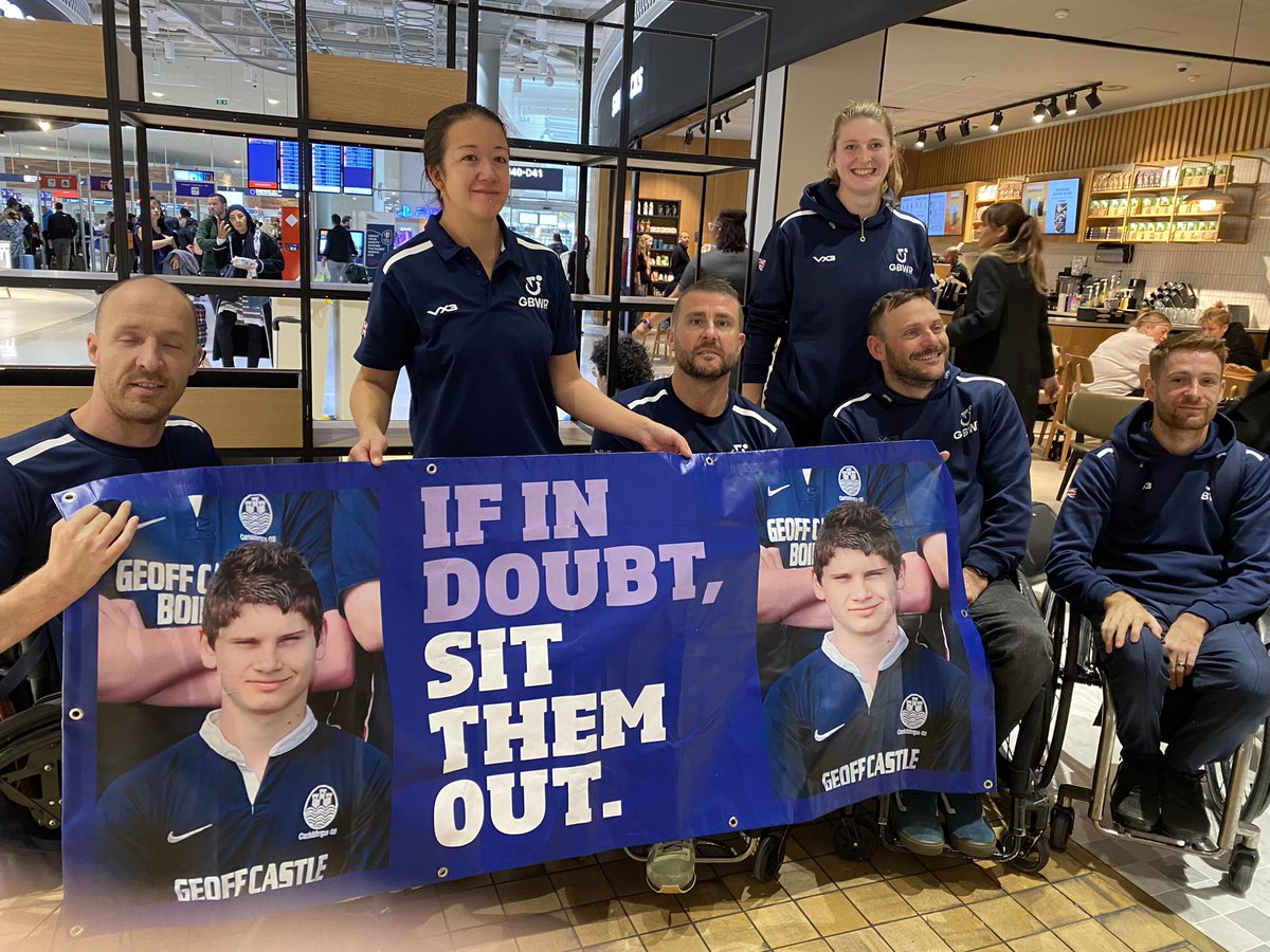 Thanks to the members of <a href="/gbwrnews/">Great Britain Wheelchair Rugby</a> <a href="/littlelee36/">Lee Stutely</a> for taking the time out to raise awareness of #Concussion/Brain Injury.
Safe home 🙏