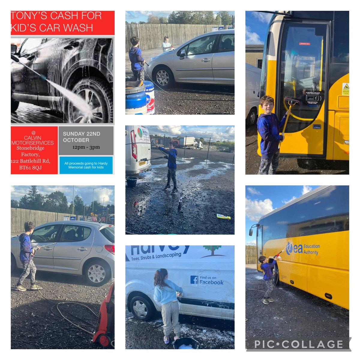 What a star!! 🚗 💦 🚌 

This young P7 pupil held his own car wash over the weekend to raise funds for our @CashforKidsNI #SchoolsChallenge His Granda even brought his bus along!! 

Thank you!! 🙏🏼