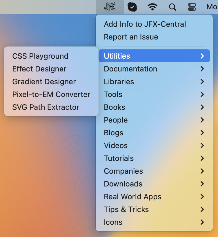 Did you know? If you install @JFXCentral locally then you will also have access to this very helpful menu. #javafx #java #ui #ux