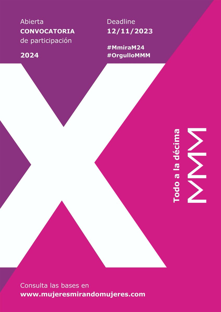 X convocatoria del proyecto <a href="/MujerMiraMujer/">MujerMiraMujer</a> 
mujeresmirandomujeres.com/decima-convoca…