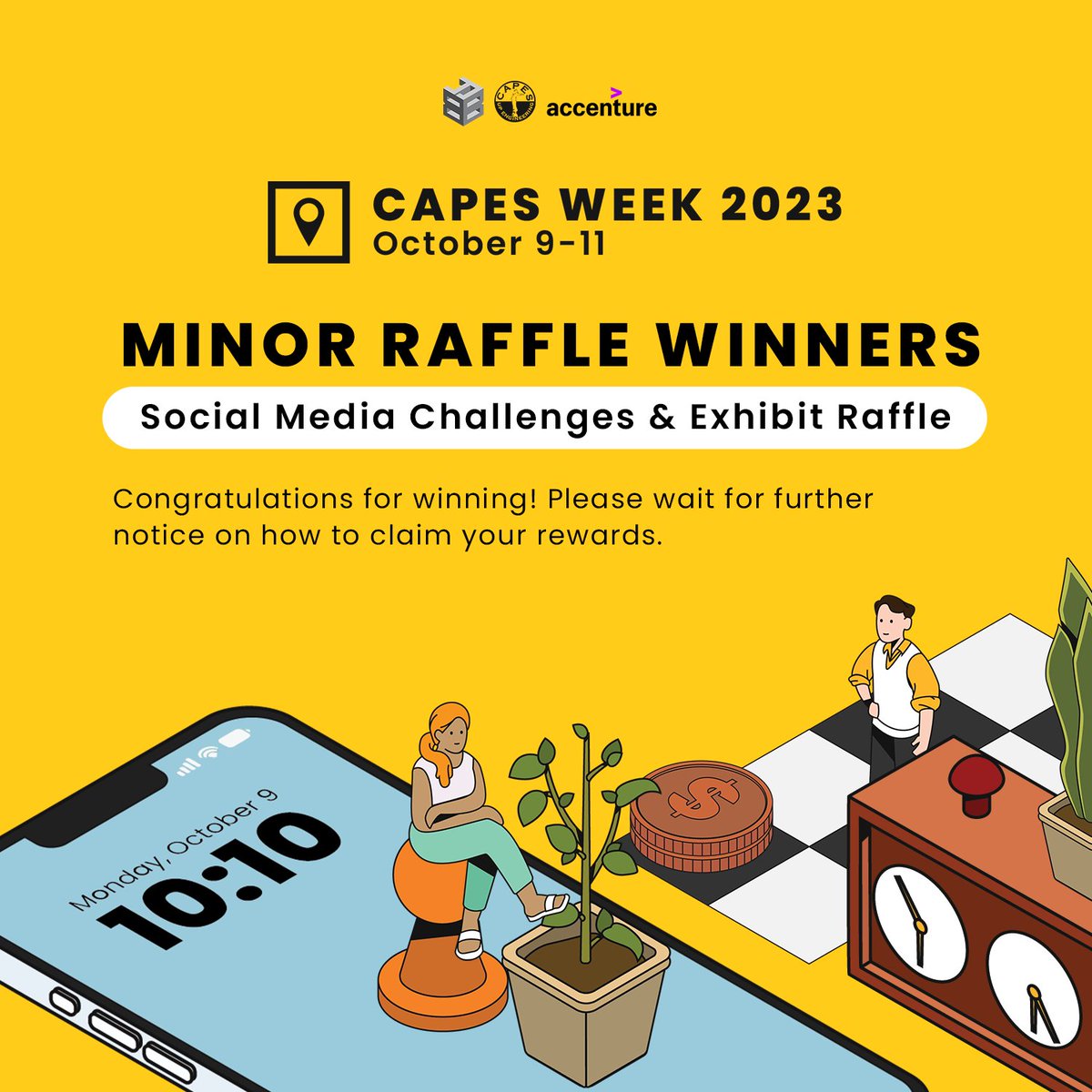 UPCAPES's tweet image. CAPES Week 2023 was a blast!

Congratulations to those who won our raffles! We will contact you soon.

Once again, thank you to those who joined CAPES Week 2023. See you again in our next events as we continue our campaign, #BuildYourBase!

#UPCAPES
#CAPESWeek2023
#CAPESat31