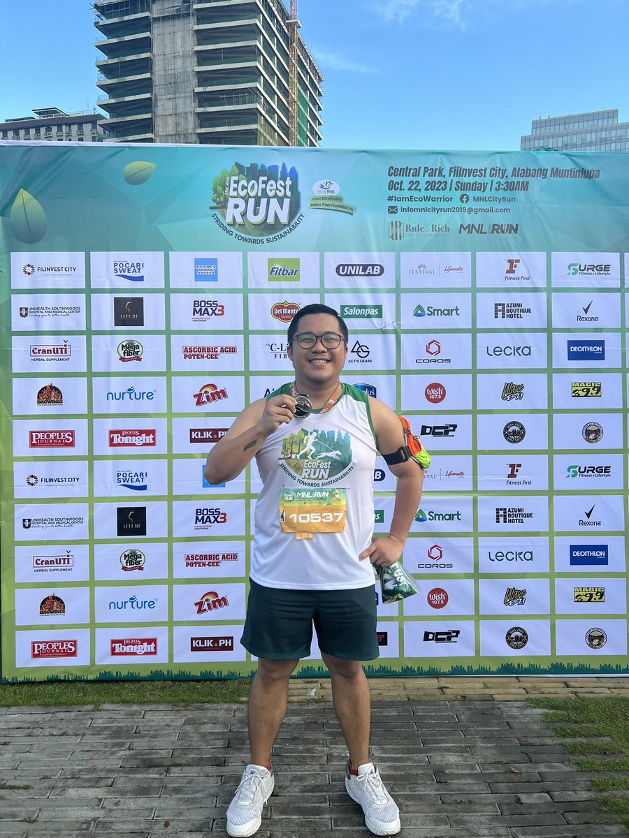 chrisyosores's tweet photo. Some life update: I was able to finish #EcoFestRun’s 10K category in 1hr & 28min yesterday (significantly faster than my usual 2hr run).
I’m just happy to see some small wins and continued recovery from recent setbacks.
New target: 16K and beyond! 🏃🌎
#MNLCityRun https://t.co/l25a4YUh0y